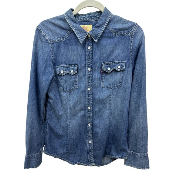 Levi's Tops - Levis Women's M Denim Jean Long Sleeve Pearl Snap Top Western